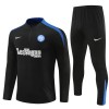 Inter Milan Trenings Collegegenser 2024-25 Kvart-Zip Svart - Barn